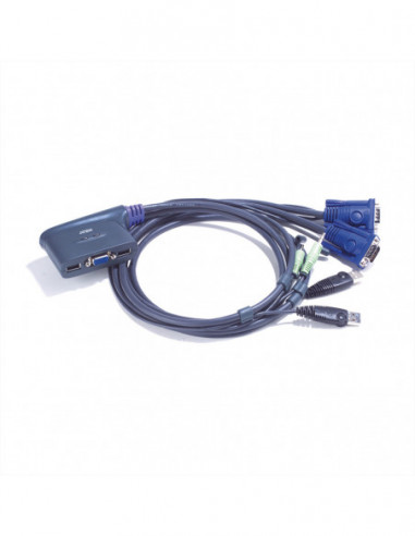 ATEN CS62US Przełącznik KVM VGA, USB, audio, 2 porty, 0,9 m