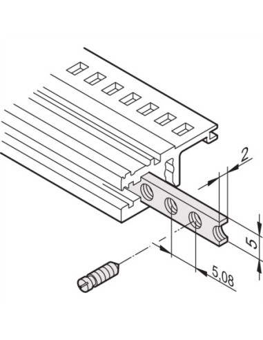 SCHROFF Szyny poziome z wkładką gwintowaną, M2.5, 42 HP