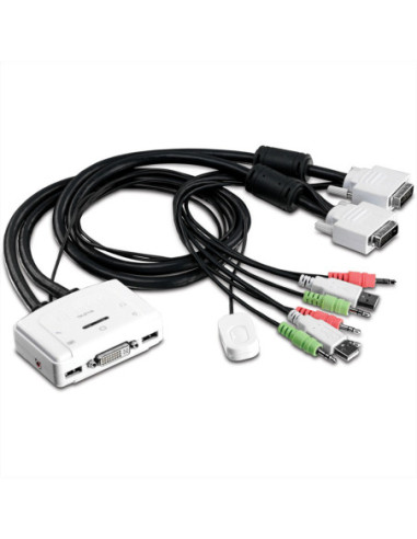 Przełącznik KVM TRENDnet TK-214i 2-portowy DVI z dźwiękiem