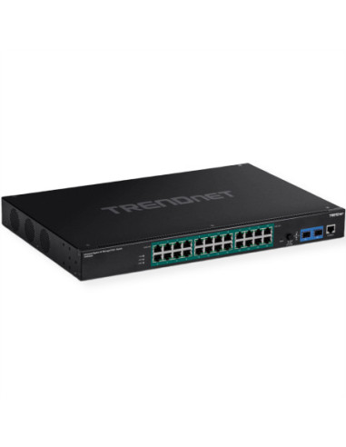 TRENDnet TI-RP262i 26-portowy przemysłowy switch rackowy PoE+ zarządzany Gigabit L2