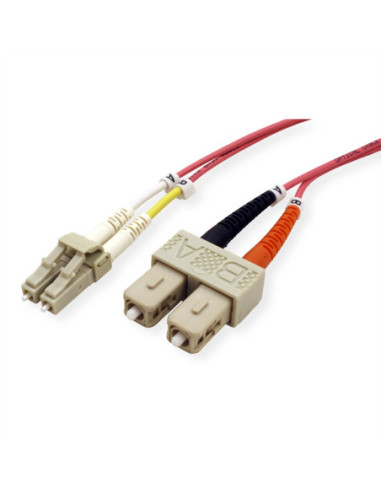 Wysokiej jakości kabel LWL-Kabel dupl. 50/125µm OM4 LC/SC, 7,5 m