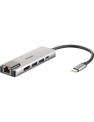 D-Link DUB-M520 USB-C 5-portowy koncentrator USB 3.0 z HDMI, Ethernetem i portem ładowania USB-C