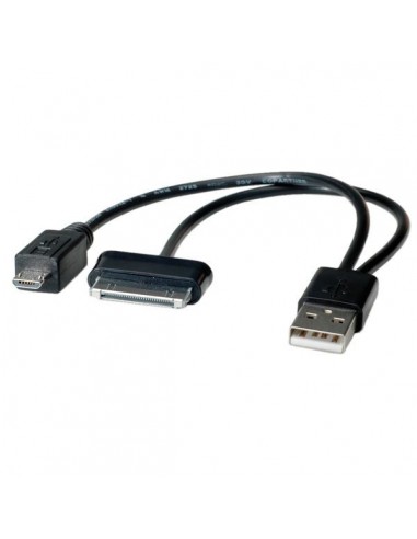 ROLINE Kabel do ładowania USB 2.0 A M na Galaxy+Micro B 1m czarny