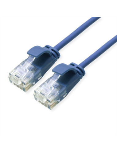 ROLINE UTP kabel krosowy do centrów danych kat. 6A (klasa EA), LSOH, bardzo cienki, niebieski, 1,5 m