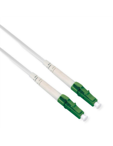 ROLINE kabel światłowodowy 9/125 µm OS2, LC/LC, APC, wzmocniony stalą, simplex, LSOH, biały, 1 m