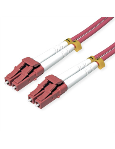 ROLINE kabel światłowodowy 50/125µm OM4, LC/LC, w oplocie stalowym, LSOH, fioletowy, 2 m