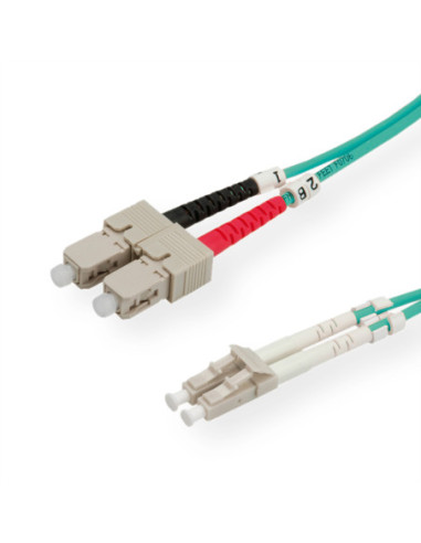 ROLINE kabel światłowodowy 50/125µm OM3, LC/SC, turkusowy, 10 m