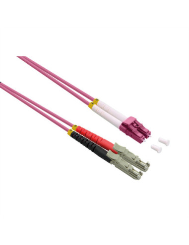 ROLINE kabel światłowodowy duplex 50/125µm OM4, LSH/LC, LSOH, fioletowy, 1 m