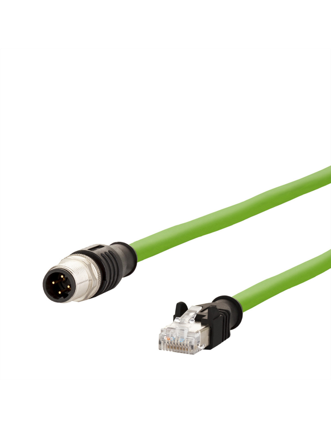 Kabel połączeniowy METZ CONNECT M12 męski-RJ45 męski, 4-biegunowy RJ45 z  kodem D, 2 m