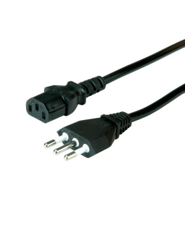 Kabel zasilający VALUE, prosty IEC-żeński, Włochy, czarny, 1,8 m