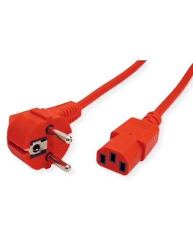 Kabel zasilający ROLINE, prosty IEC-żeński, czerwony, 1,8 m