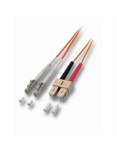Kabel światłowodowy duplex. 50/125 µm LC/SC, pomarańczowy, 2 m