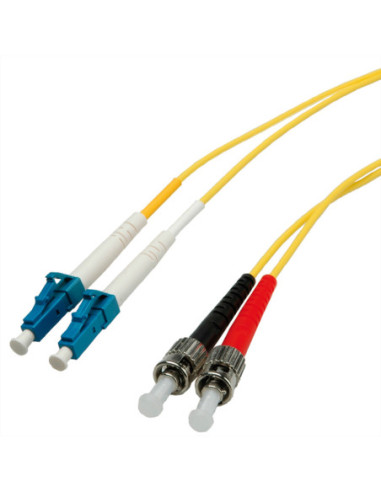Kabel światłowodowy duplex, SingleMode E9/125µm LC/ST, żółty, 2 m