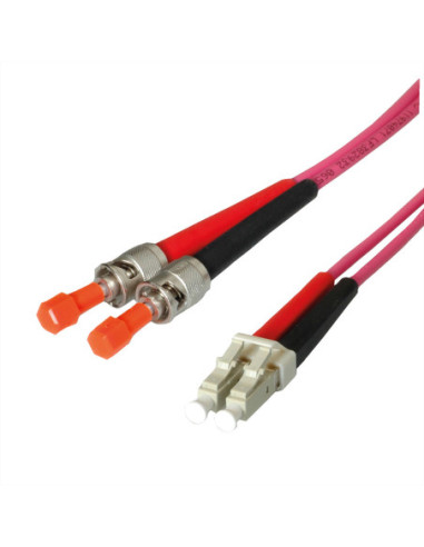 Kabel światłowodowy LEONI duplex 50/125µm OM4, Suhner LC/ST, 5 m