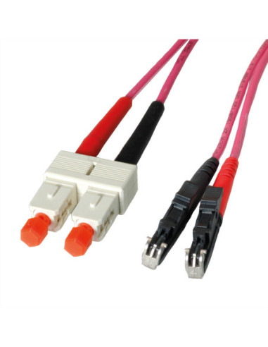 Kabel światłowodowy LEONI duplex 50/125µm OM4, R&M E2000 / Suhner SC, 1m