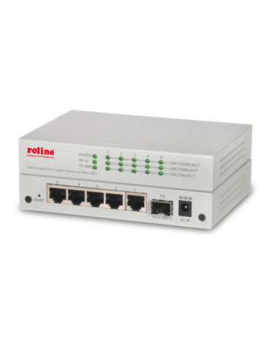 ROLINE Gigabit Ethernet Switch 6 portów (5x 10/100/1000 + 1x SFP)