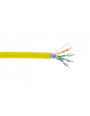 Kabel instalacyjny F/UTP, kat.5E, wewnętrzny, żółty, LSOH, AWG, 305 m, drut