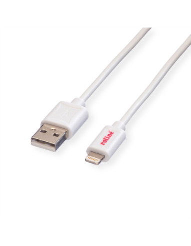 Kabel ROLINE Lightning na USB 2.0 do iPhone'a, iPoda, iPada, biały, 1 m