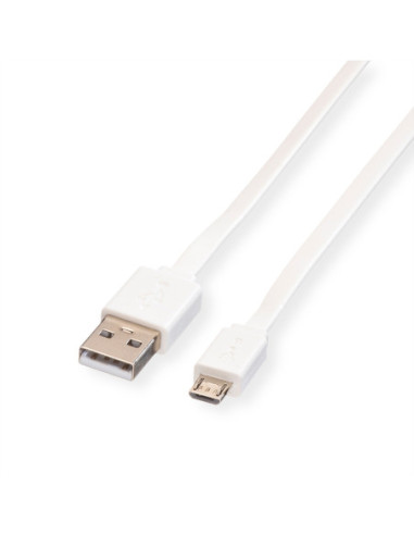 ROLINE USB 2.0 Kabel, USB A męski - Micro USB B męski, z przewodem, 1 m