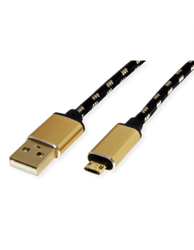 Kabel ROLINE GOLD USB 2.0, USB A męski - Micro USB B męski, 1,8 m