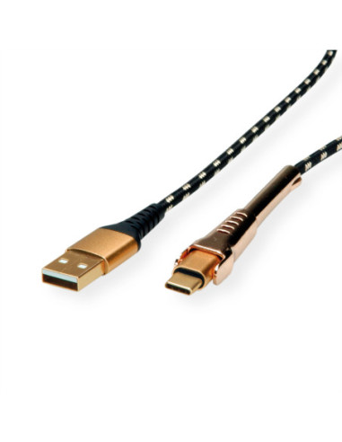 Kabel do synchronizacji i ładowania ROLINE GOLD USB 2.0, USB-A/USB-C, z obsługą, 1 m