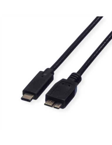 Kabel ROLINE USB 3.2 Gen 1, C - Micro B, M/M, czarny, 1 m