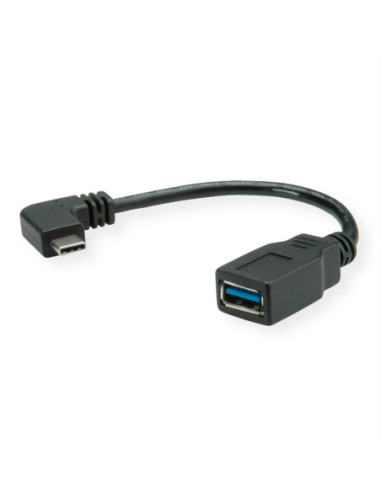 ROLINE Type C + MicroB to USB A , M/F, zwart, 0,15 m