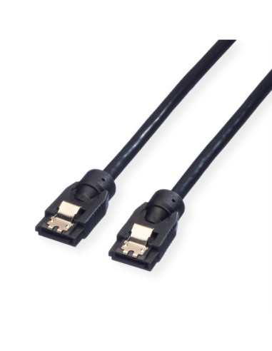 ROLINE Wewnętrzny kabel SATA 6.0 Gbit/s do dysków twardych z blokadą zatrzaskową, 0,5 m