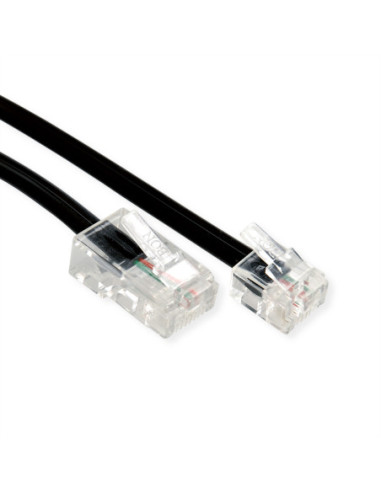 Kabel telefoniczny RJ11 (6P2C) - RJ45 (8P2C), czarny, 1 m