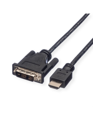 ROLINE Monitorkabel DVI (18+1) - HDMI, M/M, zwart, 5 m