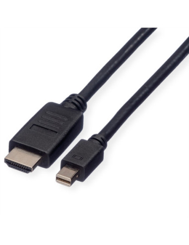 Kabel ROLINE Mini DisplayPort, Mini DP - HDMI, M/M, czarny, 1 m