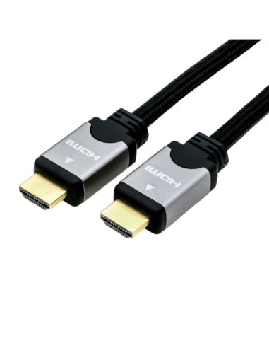 Kabel ROLINE HDMI HighSpeed z Ethernetem, M/M, czarny/srebrny, 1 m