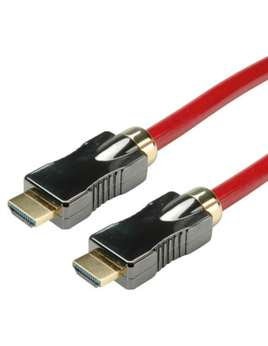 Kabel ROLINE HDMI 8K (7680 x 4320) Ultra HD z Ethernetem, M/M, czerwony, 1 m
