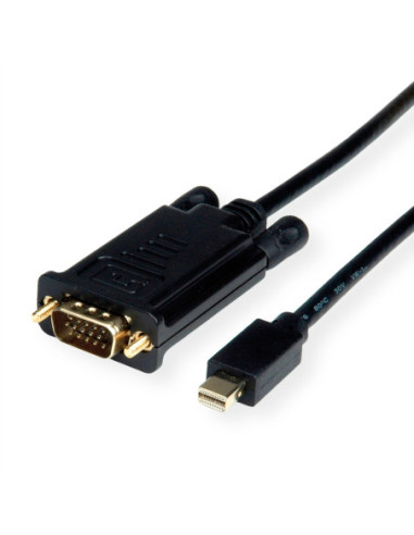 ROLINE Kabel Mini DisplayPort - VGA, Mini DP M - VGA M, zwart, 1 m