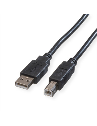 ROLINE GREEN USB 2.0 kabel, Type A-B, zwart, 0,8 m