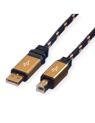 Kabel ROLINE GOLD USB 2.0, typ A-B, blister detaliczny, 1,8 m