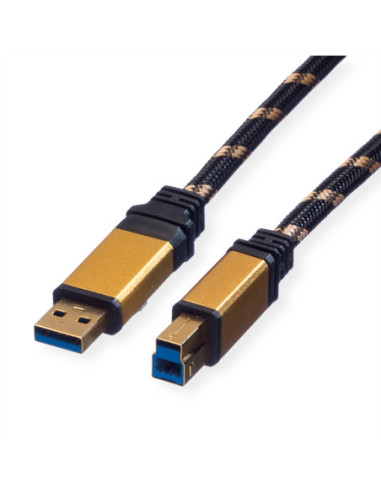 Kabel ROLINE GOLD USB 3.2 Gen 1, typ A-B, blister detaliczny, 0,8 m
