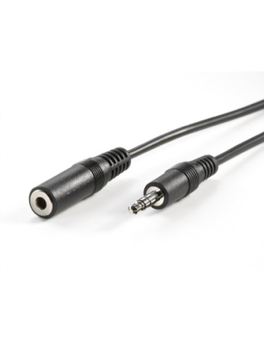 VALUE kabel audio 3,5 mm M/F, czarny, 5 m