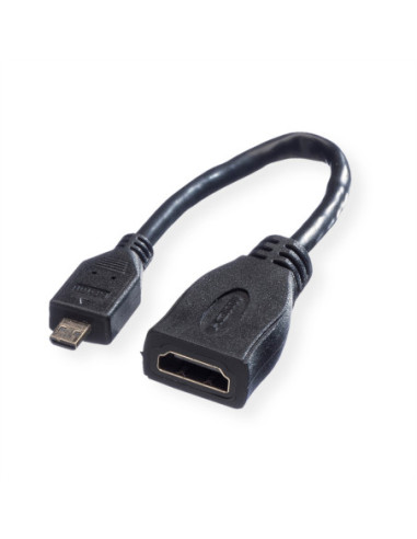 VALUE Kabel HDMI High Speed z Ethernetem, HDMI F - Micro HDMI M, 0,15 m