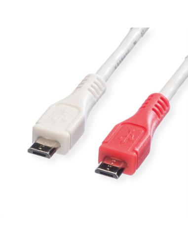 VALUE USB 2.0 Oplaadkabel, Micro B męski / męski, 0,3 m