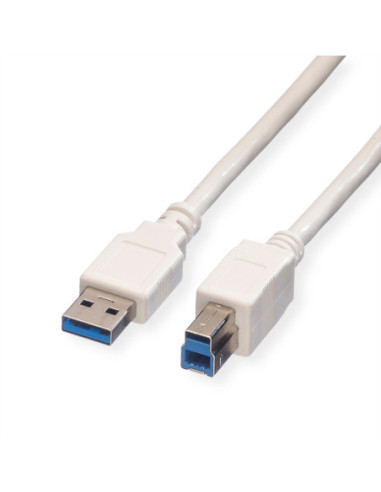 Kabel VALUE USB 3.2 Gen 1, typ A-B, biały, 0,8 m