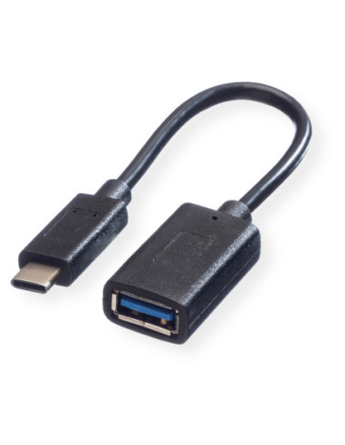 VALUE Kabel USB 3.2 Gen 1, USB Typ C - A, M/F, OTG, VALUE Kabel USB 3.2, USB Typ C - A, M/F, OTG , zwart, 0,15 m