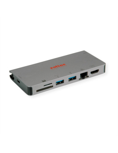 Stacja dokująca ROLINE USB typu C, HDMI 4K, VGA, 2x USB 3.2 Gen 1, LAN, PD, kaartlezer