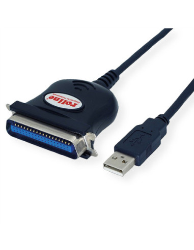 ROLINE Kabel konwertera USB na IEEE 1284, czarny, 1,8 m