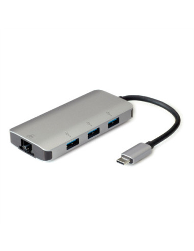 ROLINE Konwerter USB typu C na Gigabit Ethernet + Hub 3x