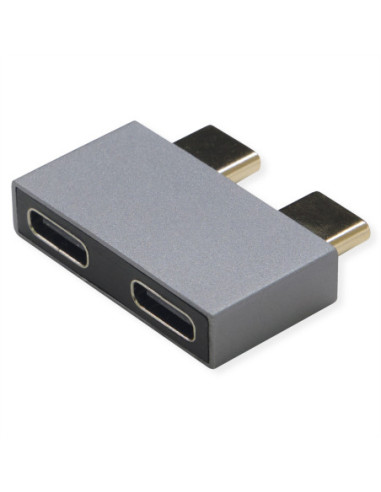 Adapter ROLINE USB 3.2 Gen 2, 2x USB typu C - 2x typu C, M/F, srebrny
