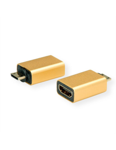 Adapter ROLINE GOLD HDMI, HDMI żeńskie - HDMI mini męskie