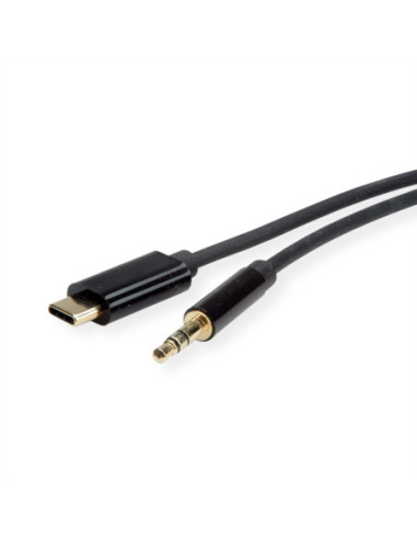Adapter ROLINE Kabel USB typu C - 3,5 mm audio, męski/żeński, czarny, 0,8 m