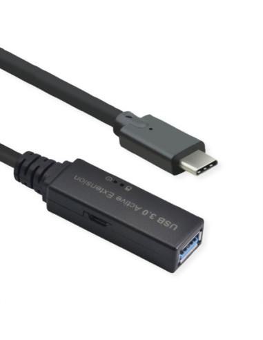 ROLINE Kabel USB 3.2 Gen 1 Active Repeater, typ A - C, czarny, 15 m
