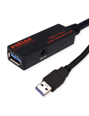 Kabel ROLINE USB 3.2 Gen 1 Active Repeater, czarny, 10 m